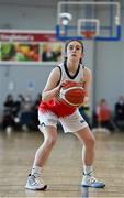 9 January 2022; Issy McSweeney of Singleton SuperValu Brunell takes a free throw during the Basketball Ireland Women's U20 semi-final match between Singleton Supervalu Brunell and Portlaoise Panthers at Parochial Hall in Cork. Photo by Sam Barnes/Sportsfile