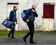 9 January 2022; Galway manager Henry Shefflin arrives alongside selector Kevin Lally before the Walsh Cup Senior Hurling round 1 match between Galway and Offaly at Duggan Park in Ballinasloe, Galway. Photo by Harry Murphy/Sportsfile