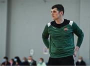 9 January 2022; Portlaoise Panthers head coach Jack Dooley during the Basketball Ireland Women's U20 semi-final match between Singleton Supervalu Brunell and Portlaoise Panthers at Parochial Hall in Cork. Photo by Sam Barnes/Sportsfile