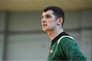9 January 2022; Portlaoise Panthers head coach Jack Dooley during the Basketball Ireland Women's U20 semi-final match between Singleton Supervalu Brunell and Portlaoise Panthers at Parochial Hall in Cork. Photo by Sam Barnes/Sportsfile