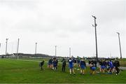 9 January 2022; Raharney players warm up on a back pitch before the 2020 AIB All-Ireland Junior Club Camogie Championship Final match between Clanmaurice and Raharney at Moyne Templetuohy GAA Club in Templetuohy, Tipperary. Photo by Eóin Noonan/Sportsfile