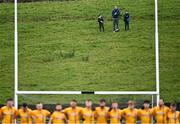 9 January 2022; Spectators look on from a nearby field during the playing of Amhrán na bhFiann before the AIB Connacht GAA Football Senior Club Championship Final match between Knockmore and Pádraig Pearses at James Stephens Park in Ballina, Mayo. Photo by Piaras Ó Mídheach/Sportsfile