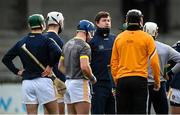 9 January 2022; Antrim manager Darren Gleeson`speaks to his players before the Walsh Cup Senior Hurling round 1 match between Dublin and Antrim at Parnell Park in Dublin. Photo by Ramsey Cardy/Sportsfile