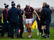 9 January 2022; Jason Flynn of Galway leaves the field with an injury as Galway manager Henry Shefflin speaks to his selectors during the Walsh Cup Senior Hurling round 1 match between Galway and Offaly at Duggan Park in Ballinasloe, Galway. Photo by Harry Murphy/Sportsfile