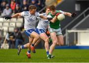 9 January 2022; Daragh McGurn of Fermanagh in action against Conor McCarthy of Monaghan during the Dr McKenna Cup Round 2 match between Monaghan and Fermanagh at St Tiernachs Park in Clones, Monaghan. Photo by Philip Fitzpatrick/Sportsfile
