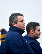 9 January 2022; Wexford manager Darragh Egan, left, and selector Niall Corcoran during the Walsh Cup Senior Hurling round 1 match between Laois and Wexford at Kelly Daly Park in Rathdowney, Laois. Photo by David Fitzgerald/Sportsfile