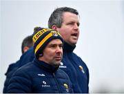 9 January 2022; Wexford selector Willie Cleary, left, and manager Darragh Egan during the Walsh Cup Senior Hurling round 1 match between Laois and Wexford at Kelly Daly Park in Rathdowney, Laois. Photo by David Fitzgerald/Sportsfile