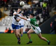 9 January 2022; Colin Walshe of Monaghan in action against Garret Cavanagh of Fermanagh during the Dr McKenna Cup Round 2 match between Monaghan and Fermanagh at St Tiernachs Park in Clones, Monaghan. Photo by Philip Fitzpatrick/Sportsfile