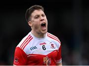 9 January 2022; Ronan Daly of Pádraig Pearses celebrates scoring a point during the AIB Connacht GAA Football Senior Club Championship Final match between Knockmore and Pádraig Pearses at James Stephens Park in Ballina, Mayo. Photo by Piaras Ó Mídheach/Sportsfile