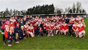 9 January 2022; Pádraig Pearses players, mentors and supporters celebrate after their victory in the AIB Connacht GAA Football Senior Club Championship Final match between Knockmore and Pádraig Pearses at James Stephens Park in Ballina, Mayo. Photo by Piaras Ó Mídheach/Sportsfile