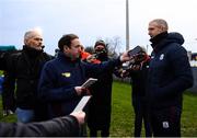 9 January 2022; Galway manager Henry Shefflin speaks to the media after the Walsh Cup Senior Hurling round 1 match between Galway and Offaly at Duggan Park in Ballinasloe, Galway. Photo by Harry Murphy/Sportsfile