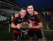 9 January 2022; Ballygunner joint-captains Philip O'Mahony, left, and Barry Coughlan with the cup after the AIB Munster Hurling Senior Club Championship Final match between Ballygunner and Kilmallock at Páirc Uí Chaoimh in Cork. Photo by Stephen McCarthy/Sportsfile