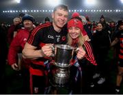 9 January 2022; Philip O'Mahony of Ballygunner and Emily O'Mahony with the cup after the AIB Munster Hurling Senior Club Championship Final match between Ballygunner and Kilmallock at Páirc Uí Chaoimh in Cork. Photo by Stephen McCarthy/Sportsfile