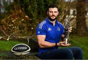 11 January 2022; Ireland and Leinster Centre, Robbie Henshaw, who today has been named Guinness Rugby Writers of Ireland Men’s Player of The Year after countless stand-out performances for the British and Irish Lions, Ireland and Leinster during the 2020/2021 season. Henshaw was a key player on the Lions tour of South Africa, starting all three tests against the Springboks over the summer and was a consistent contributor to the successes of both Irish and Leinster rugby over the season. Photo by Harry Murphy/Sportsfile