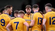 9 January 2022; Peter Naughton of Knockmore, 15, in the huddle before the AIB Connacht GAA Football Senior Club Championship Final match between Knockmore and Pádraig Pearses at James Stephens Park in Ballina, Mayo. Photo by Piaras Ó Mídheach/Sportsfile