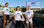 11 January 2022; Irish Life announces four-year partnership with GAA Healthy Clubs. To date, GAA Healthy Clubs has engaged 300 clubs and with the sponsorship, they expect to see an additional 375 clubs join the growing movement by January 2024. Pictured at the announcement at Croke Park in Dublin are, from left, Meath ladies footballer Niamh O’Sullivan, Grace Birch Lucan Sarsfields GAA Healthy Club, and Limerick hurler William O’Donoghue. Photo by Ramsey Cardy/Sportsfile