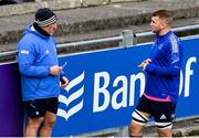 11 January 2022; Forwards and scrum coach Robin McBryde speaks with Ross Molony during a Leinster rugby squad training session at Energia Park in Dublin. Photo by Harry Murphy/Sportsfile