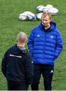 11 January 2022; Head coach Leo Cullen speaks with Senior coach Stuart Lancaster during a Leinster rugby squad training session at Energia Park in Dublin. Photo by Harry Murphy/Sportsfile