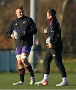 11 January 2022; Gavin Coombes, left, during Munster rugby squad training at University of Limerick in Limerick. Photo by Brendan Moran/Sportsfile