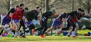 11 January 2022; Simon Zebo, centre, during Munster rugby squad training at University of Limerick in Limerick. Photo by Brendan Moran/Sportsfile