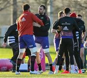11 January 2022; Tadhg Beirne, right, and Jean Kleyn during Munster rugby squad training at University of Limerick in Limerick. Photo by Brendan Moran/Sportsfile