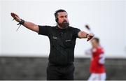 8 January 2022; Referee Seamus Mulvihill during the McGrath Cup group A match between Clare and Cork at Hennessy Memorial Park in Miltown Malbay, Clare. Photo by Stephen McCarthy/Sportsfile