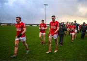 8 January 2022; Cork players Brian Hurley, left, and Sean Meehan following the McGrath Cup group A match between Clare and Cork at Hennessy Memorial Park in Miltown Malbay, Clare. Photo by Stephen McCarthy/Sportsfile