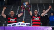 9 January 2022; Philip O'Mahony, left, and Barry Coughlan of Ballygunner lift the cup following the AIB Munster Hurling Senior Club Championship Final match between Ballygunner and Kilmallock at Páirc Uí Chaoimh in Cork. Photo by Stephen McCarthy/Sportsfile