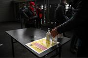 9 January 2022; Patrons sanitize their hands on arrival at the AIB Munster Hurling Senior Club Championship Final match between Ballygunner and Kilmallock at Páirc Uí Chaoimh in Cork. Photo by Stephen McCarthy/Sportsfile