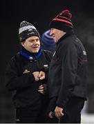 11 January 2022; Cavan manager Mickey Graham, left, and Tyrone joint-manager Feargal Logan after the Dr McKenna Cup round 2 match between Cavan and Tyrone at Kingspan Breffni in Cavan. Photo by Seb Daly/Sportsfile