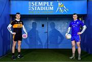 12 January 2022; Austin Stacks footballer Dylan Casey, left, and St Finbarr’s footballer Alan O’Connor ahead of the AIB Munster GAA Football Senior Club Championship Final, which takes place at 1:45pm in Semple Stadium, Tipperary, this Sunday, January 16th and will see the Cork champions take on Austin Stacks of Kerry. This weekend will also see Derrygonnelly Harps of Fermanagh battle it out against Kilcoo of Down in the AIB Ulster GAA Football Senior Club Championship Final on Sunday, January 16th at 3:45pm at Athletic Grounds in Armagh. Both games will be broadcast live by TG4, with live coverage for the Munster final starting at 1:30pm, while the Ulster final coverage will get underway from 3:30pm. This year’s AIB Club Championships celebrate #TheToughest players in Gaelic Games - those who keep going and persevere no matter what. Photo by Brendan Moran/Sportsfile