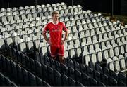 14 January 2022; Greg Sloggett at the launch of the club's new third choice strip at Oriel Park in Dundalk, Louth. Photo by Stephen McCarthy/Sportsfile