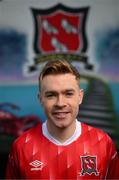 14 January 2022; Dundalk's Paul Doyle at the launch of the club's new third choice strip at Oriel Park in Dundalk, Louth. Photo by Stephen McCarthy/Sportsfile