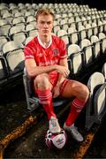 14 January 2022; Dundalk's Greg Sloggett at the launch of the club's new third choice strip at Oriel Park in Dundalk, Louth. Photo by Stephen McCarthy/Sportsfile