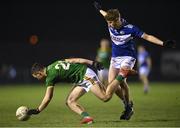 12 January 2022; Jordan Muldoon of Meath falls as he was fouled by Seán Moore of Laois during the O'Byrne Cup Group B match between Laois and Meath at Stradbally GAA Club in Stradbally, Laois. Photo by Piaras Ó Mídheach/Sportsfile