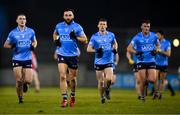 12 January 2022; Warren Egan and Dublin team-mates during the O'Byrne Cup Group A match between Dublin and Louth at Parnell Park in Dublin. Photo by Stephen McCarthy/Sportsfile