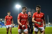 12 January 2022; TJ Doheny and Conor Clarke, right, of Louth during the O'Byrne Cup Group A match between Dublin and Louth at Parnell Park in Dublin. Photo by Stephen McCarthy/Sportsfile