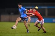 12 January 2022; Niall Scully of Dublin in action against TJ Doheny of Louth during the O'Byrne Cup Group A match between Dublin and Louth at Parnell Park in Dublin. Photo by Stephen McCarthy/Sportsfile