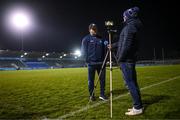 12 January 2022; Dublin manager Dessie Farrell is interviewed by Derek Ryan for DubsTV following the O'Byrne Cup Group A match between Dublin and Louth at Parnell Park in Dublin. Photo by Stephen McCarthy/Sportsfile