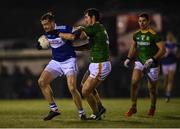 12 January 2022; Kieran Lillis of Meath in action against Padraic Harnan of Meath during the O'Byrne Cup Group B match between Laois and Meath at Stradbally GAA Club in Stradbally, Laois. Photo by Piaras Ó Mídheach/Sportsfile