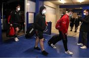 14 January 2022; Jean Kleyn, left, and Mike Haley of Munster arrive before the Heineken Champions Cup Pool B match between Castres Olympique and Munster at Stade Pierre Fabre in Castres, France. Photo by Manuel Blondeu/Sportsfile