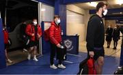 14 January 2022; Munster players, from left, Scott Buckley, Jake Flannery and Jean Kleyn arrive before the Heineken Champions Cup Pool B match between Castres Olympique and Munster at Stade Pierre Fabre in Castres, France. Photo by Manuel Blondeu/Sportsfile