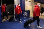 14 January 2022; Keith Earls of Munster, right, arrives before the Heineken Champions Cup Pool B match between Castres Olympique and Munster at Stade Pierre Fabre in Castres, France. Photo by Manuel Blondeu/Sportsfile