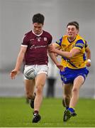 14 January 2022; Seán Kelly of Galway in action against Dylan Ruane of Roscommon during the Connacht FBD League Final match between Galway and Roscommon at NUI Galway Connacht Air Dome in Bekan, Mayo. Photo by Sam Barnes/Sportsfile