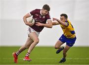14 January 2022; Patrick Kelly of Galway in action against Aengus Lyons of Roscommon during the Connacht FBD League Final match between Galway and Roscommon at NUI Galway Connacht Air Dome in Bekan, Mayo. Photo by Sam Barnes/Sportsfile