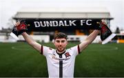 17 January 2022; Dundalk new loan signing Daniel Williams is unveiled at Oriel Park in Dundalk, Louth. Photo by Ben McShane/Sportsfile