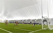 14 January 2022; A general view as Seán Kelly of Galway has a shot at goal which goes over the bar for a point during the Connacht FBD League Final match between Galway and Roscommon at NUI Galway Connacht Air Dome in Bekan, Mayo. Photo by Sam Barnes/Sportsfile