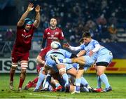 14 January 2022; Santiago Arata Perrone of Castres Olympique in action against Tadhg Beirne of Munster during the Heineken Champions Cup Pool B match between Castres Olympique and Munster at Stade Pierre Fabre in Castres, France. Photo by Manuel Blondeu/Sportsfile