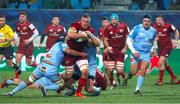 14 January 2022; Gavin Coombes of Munster is tackled by Jack Whetton of Castres Olympique during the Heineken Champions Cup Pool B match between Castres Olympique and Munster at Stade Pierre Fabre in Castres, France. Photo by Manuel Blondeu/Sportsfile