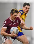 14 January 2022; Shane Walsh of Galway in action against Richard Hughes of Roscommon during the Connacht FBD League Final match between Galway and Roscommon at NUI Galway Connacht Air Dome in Bekan, Mayo. Photo by Sam Barnes/Sportsfile
